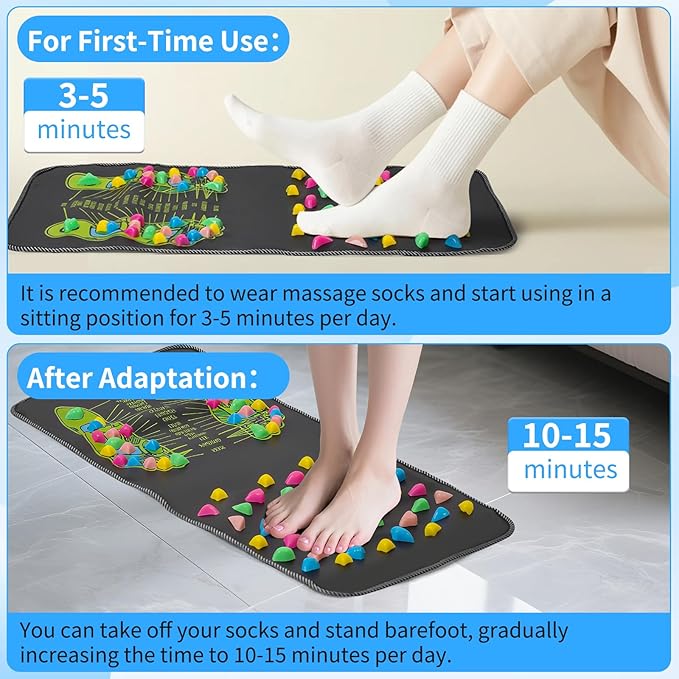 Foot Massage Acupressure Mat,Foot Therapy Anti-Fatigue Pressure Point Massage Mat and Standing and Walking Massage Pad for Stress,Pain and Fatigue Relieve（26 x 13 inches