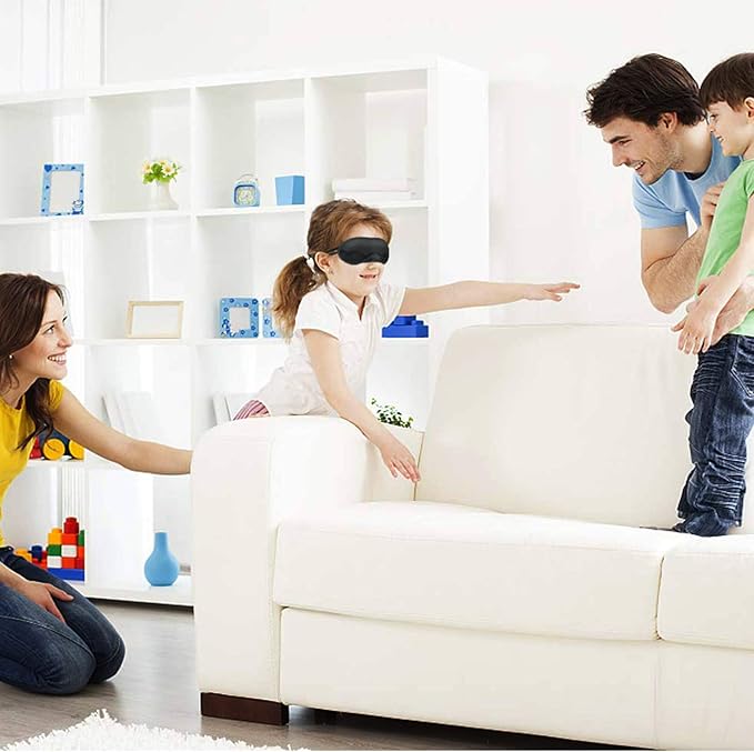 12 Pcs Eye Mask Sleep Blindfold with Nose Pad and Elastic Strap for Travel Sleep, Game Sleeping, Black