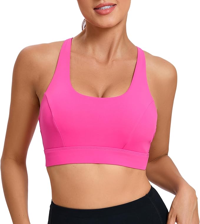 RUNNING GIRL Sports Bras for Women,Padded Sports Bra Tank Top Sexy Crisscross Back High Impact Longline Workout Yoga Bra