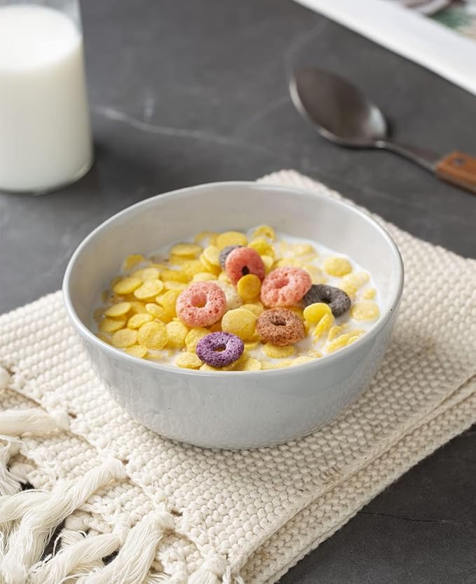 Famiware Mars Plates and Bowls Set, 24 Pieces Dinnerware Sets, Dishes Set for 8, Light Gray