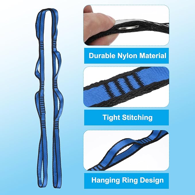 PATIKIL Daisy Chain Straps, Strong Climbing Strap Adjustable Nylon Chain Sling with Loops for Aerial Yoga Hammock Swing