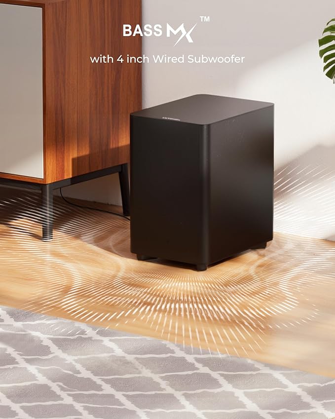 ULTIMEA 7.1ch Sound Bar with Dolby Atmos, Surround Sound System for TV with 4 Surround Speakers, Sound Bar for Smart TV with App Control, Soundbar with Subwoofer for Home Theater, HDMI eARC, Aura A60