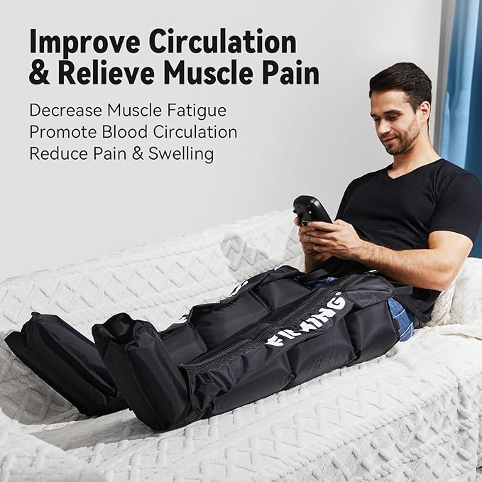 FIT KING Air Compression Recovery System,Dynamic Pressure for Circulation Improvement and Fast Recovery,Sequential Massage Boots for Athletes (Large)