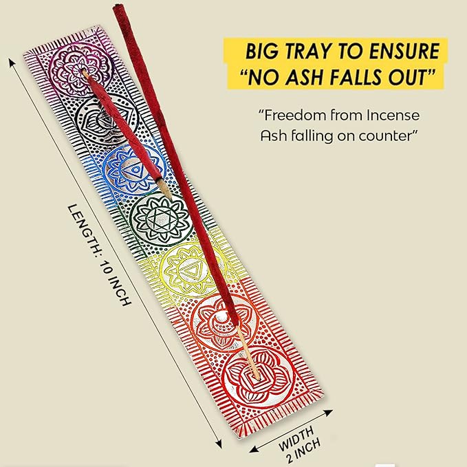 Chakra Incense Holder for Sticks - Handmade Dual Inscents- Holders | Perfect as Spiritual or Meditation Insense Holder (10 inch)