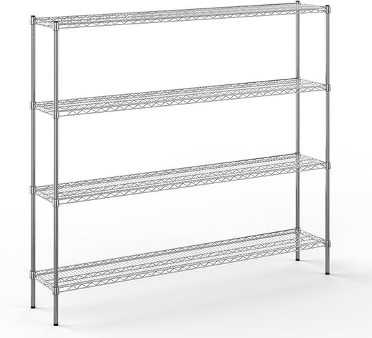 14" Deep x 72" Wide x 64" Height Wire Shelving Kit | 4-Tier | NSF Commercial Storage Rack Unit