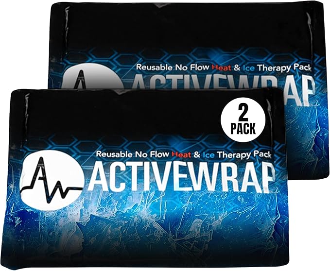 Activewrap Reusable Ice Packs for Injuries - Hot and Cold Gel Compress for Injury Recovery and Pain Relief, Soft, Flexible, Leakproof Pad for Back, Knee, Hip, & Shoulder - Large (7X 10 inches)