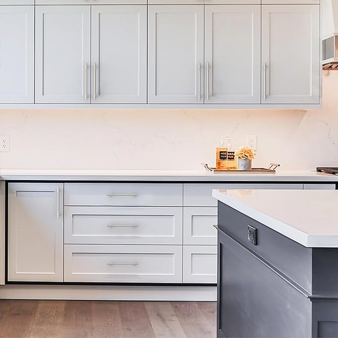 Amerdeco 10 Pack Brushed Satin Nickel Cabinet Pulls 7.5 Inch(192MM) Hole Centers Kitchen Cabinet Handles Hardware Kitchen Handles for Cabinets Cupboard Handles Drawer Pulls ZH0071