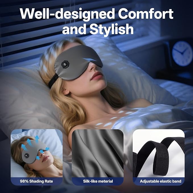 Cordless Heated Eye Mask for Dry Eyes, Electric Warm Compress for Fast Eye Relief, Rechargeable USB Heat Therapy Mask for Sleep, Blepharitis & Stye Treatment