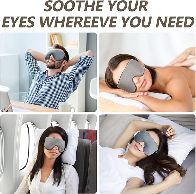 Eye Mask for Dry Eyes, Steam Warm Compress for Eyes Blepharitis & Stye, Microwave Moist Heating Pad for Eyes