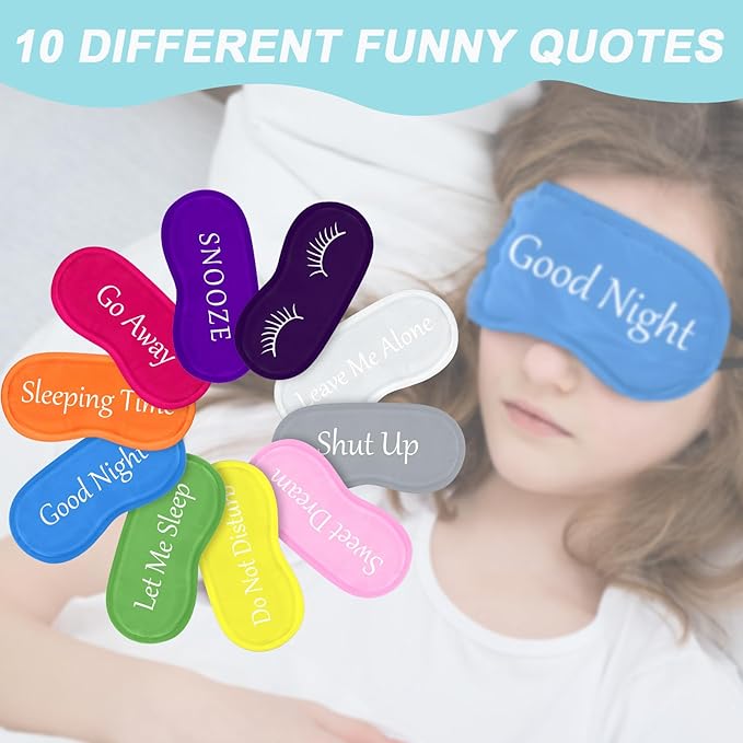 Eurzom 20 Pieces Funny Eye Sleeping Mask Bulk with Adjustable Strap Blackout Eye Sleep Mask for Night Blindfold Cover for Women Men(Bright Colors)