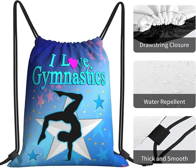Gymnastics Drawstring Backpack Gym String Bag Drawstring Sackpack Sport For Womens Mens