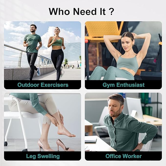 Nekteck Leg Compression Massager Recovery System, Cordless Foot and Leg Massager for Circulation and Pain Relief, Rechargeable Compression Boots with 6 Modes 4 Intensities, Legs Relaxation