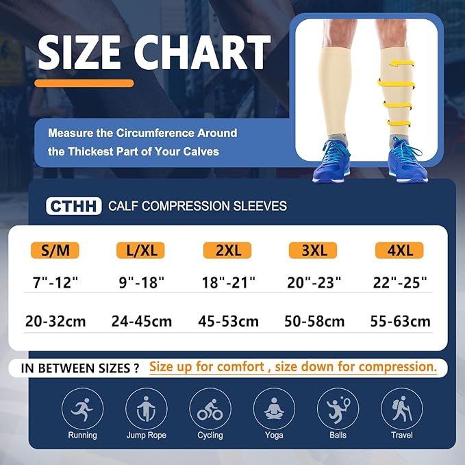 3 Pairs Calf Compression Sleeves for Women Men, Leg Compression Sleeve Calf Brace for Support Running Shin Splints