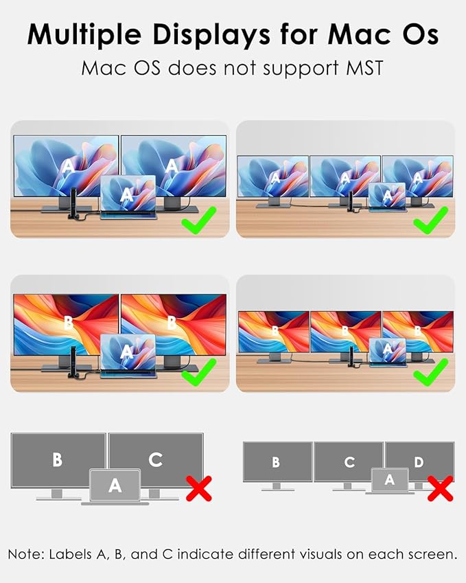 WAVLINK Laptop Docking Station 3 Monitors(Max Resolution: Single 8K or Triple 4K), 11-in-1 USB C Docking Station with 125W PD3.1 Pass-Through & Power Adapter, 2*HDMI + DP, for MacBook M1–M4 & Windows