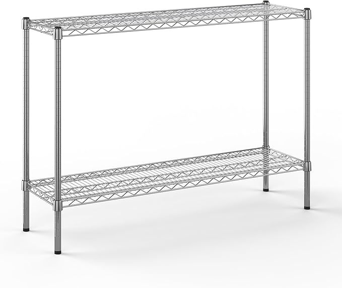 14" Deep x 48" Wide x 34" Height Wire Shelving Kit | 2-Tier | NSF Commercial Storage Rack Unit