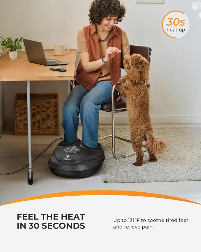 CooCoCo HSA Store Eligible Foot Massager with Heat, Plantar Fasciitis Feet Massager with Remote, Deep Kneading & Compression, FSA Foot Warmer for Home Office, Christmas Gifts for Women Men Mom Dad