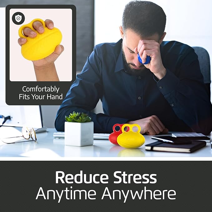 LoGest 3 Pack Hand Strengthener Devices Ball Exercisers - 3 Level Set for Therapy, Arthritis and Carpal Tunnel - Lightweigt Training Equipment Targets Fingers and Wrist Hand Exercisers for Strength 6J094G