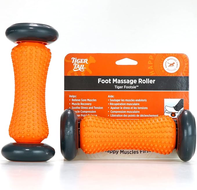 Tiger Tail Footsie Foot Massage Roller Tool, Stretch Sore Foot Muscles, Relieve Plantar Fasciitis, Increase Circulation, and Soothe Cramping