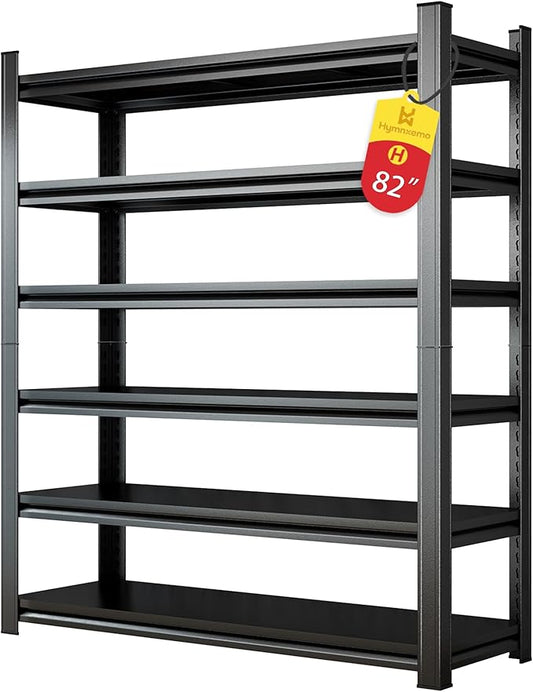 Heavy Duty 6-Tier Shelving Unit 3000LBS Capacity - Adjustable Steel Garage Shelves for Warehouse, Basement Storage(35.4''W×17.7''D×82''H)