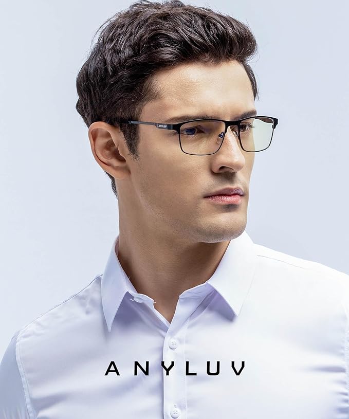 ANYLUV Blue Light Glasses for Men/Women, Lightweight Blue Light Blocking Glasses, Anti-Eye Strain Computer Glasses for Gaming