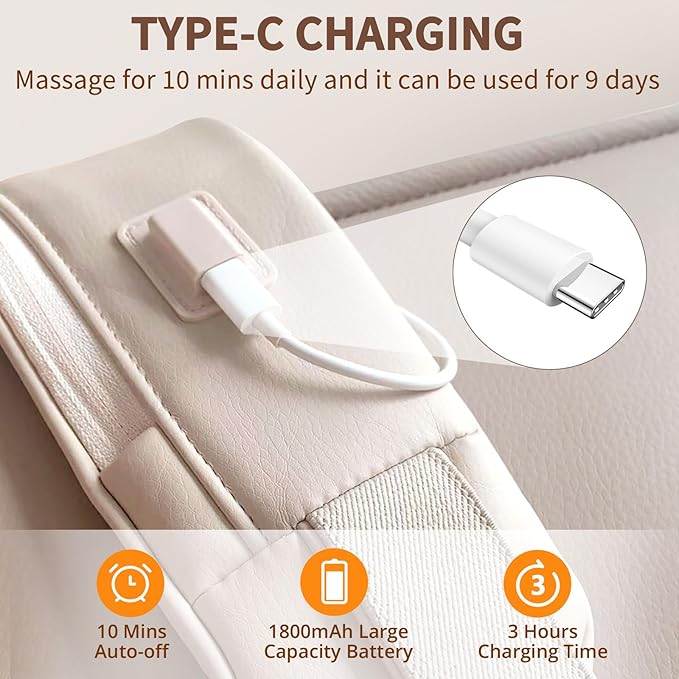 iRest 4D Kneading Neck and Shoulder Massager with Heat,Wireless Electric Shiatsu Massager for Deep Tissue Pain Relief in Shoulder Back,Rechargeable Portable Gift for Dad Mom, Beige