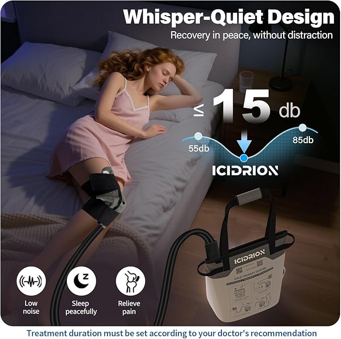 Cold Therapy Machine, Programmable Ice Machine for Knee After Surgery, Portable Knee Replacement Recovery System, Cryotherapy Pain Relief w/Compression Pad for Shoulder, Hip and Ankle