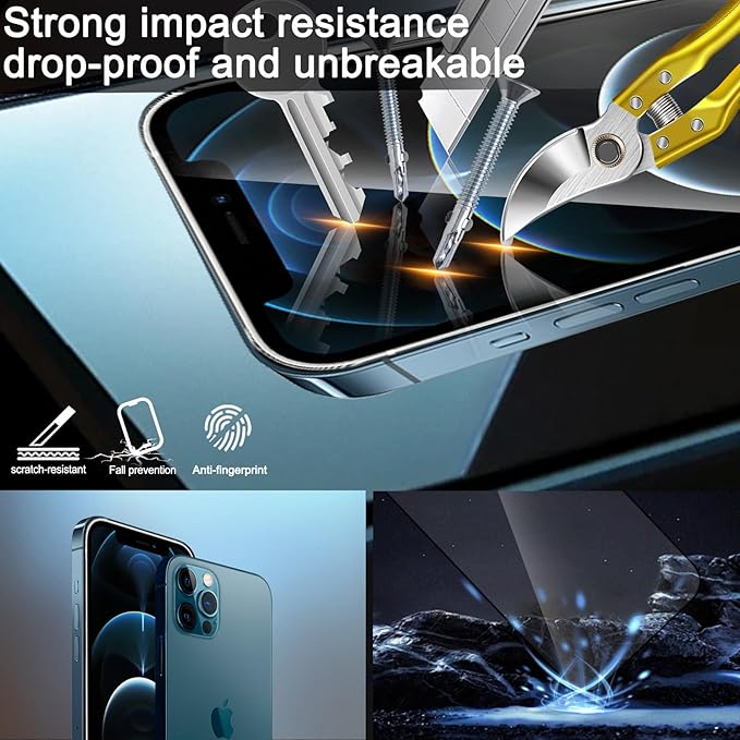 Glass Screen Protector for iPhone 12 Pro Max 6.7 inch[2 Pack][Easy Installation],with 2 Camera Lens Protectors,HD Clear Full Screen Tempered Glass,Case Friendly