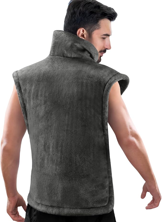 RENPHO King Size Heating Pad for Back Pain Relief, Birthday Christmas Gifts for Men Women Seniors, FSA Eligible, 24"x37" XL Large Weighted Electric Heat Pad for Neck and Shoulders ETL Certified, Gray