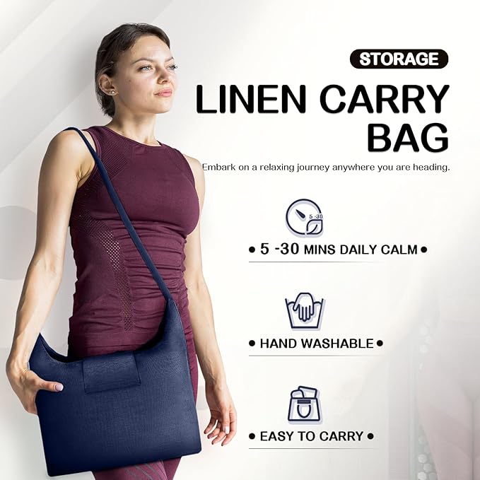 LadyRosian Acupressure Set for Back and Neck Pain Relief, Muscle Relaxation Stress Relief Acupressure Mat and Pillow Set with Bag (Navy Blue)