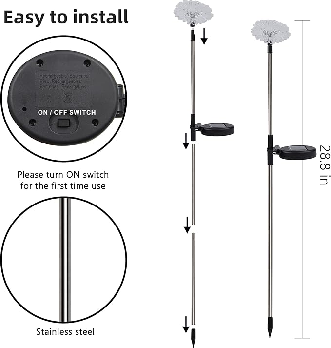 Glintoper 6 Pack Solar Garden Stake Lights Outdoor, Solar Butterfly Figurine Lights, Multi-Color Changing LED Landscape Lighting, Sparkling Star Flower Hummingbird Dragonfly Bee for Patio Yard Pathway