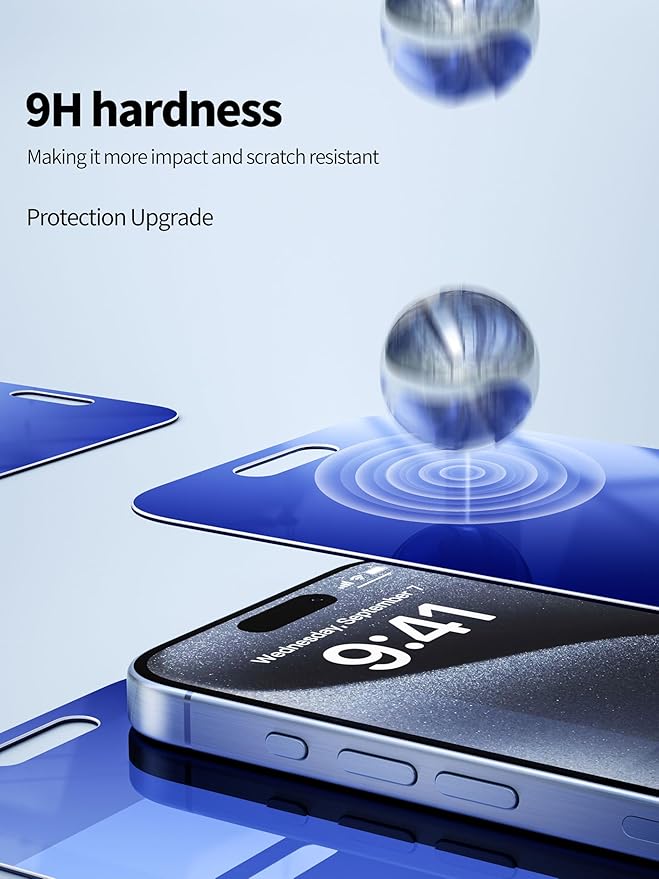 for iPhone 16 Pro Max Blue Light Screen Protector Tempered Glass 6.9 Inch,HD Anti Blue Light Easy Installation