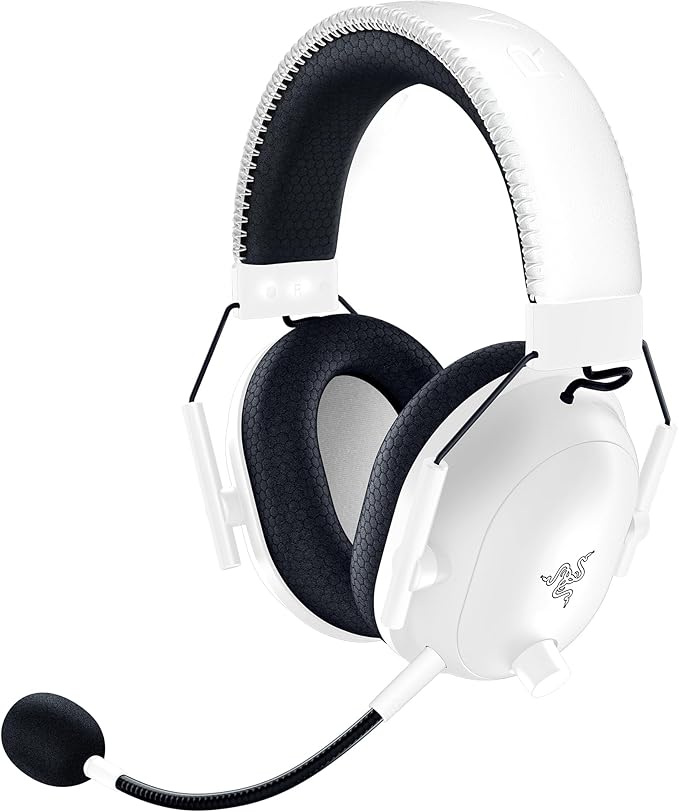 Razer BlackShark V2 Pro Wireless Gaming Headset: Super Wideband Mic - Pro Tuned FPS Profiles - 50mm Drivers - Plush Noise Isolating Earcups - 70 Hr Battery - Bluetooth - for PC, PS5, Switch 2 - White