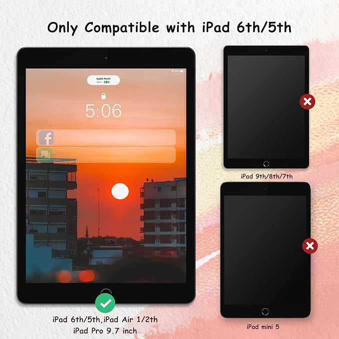 bersem 2 Pack Paperfeel Screen Protector - Matte PET Film for Drawing, Anti-Glare - Compatible with iPad 6th/5th Generation 9.7 inch and iPad Pro 9.7 Inch/Air 2/Air