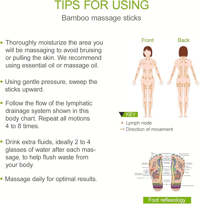 7Pcs Bamboo Massage Sticks Tools Hot and Cold theapy Poles