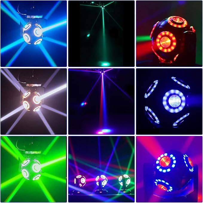 Moving Head Light,Led RGBW 4in1 Beam Effect Ball, DJ Lights with Sound Activated for Wedding DJ Party and Live House
