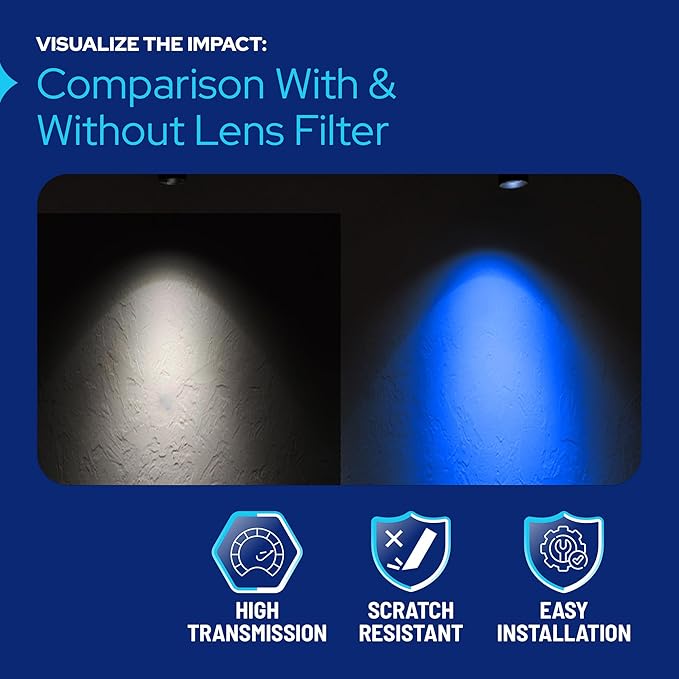 KastLite Blue Acrylic Lens Filter for Halo Track Lighting | Track Light Head - Adjust The Color of Your Lighting | Common Lens Sizes - PAR 20 Bulb for Spotlight Fixtures