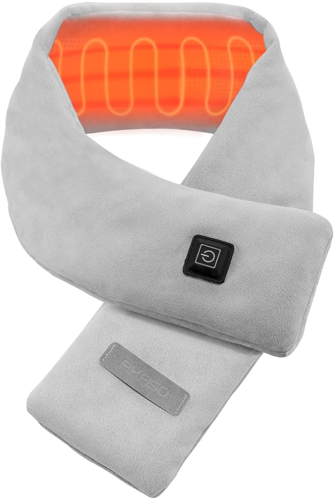AKASO Heated Neck Wrap with 5000mAh Power Bank - Electric Heating Pad for Neck Pain Relief and Stiffness