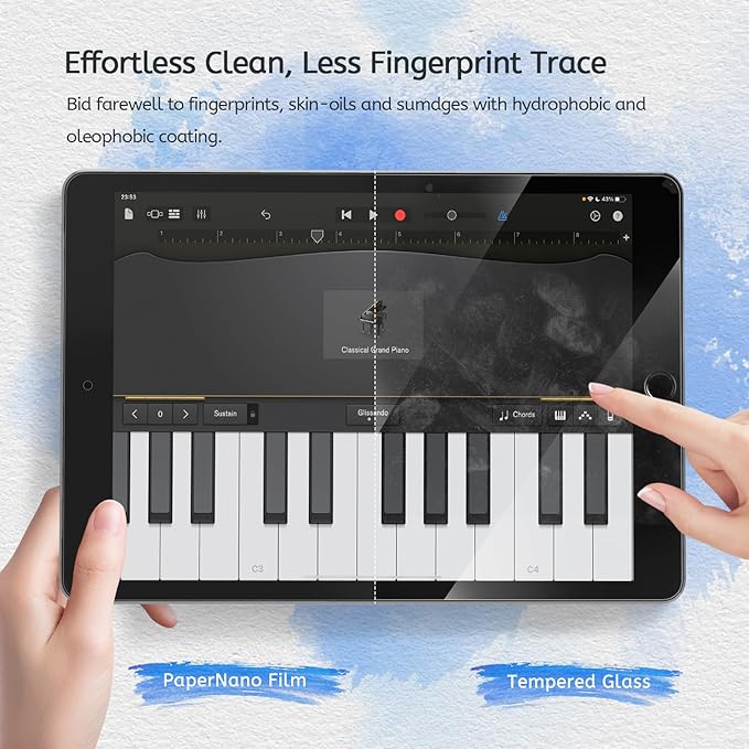 MOBDIK 2 PACK Paperfeel Screen Protector Compatible with iPad Air 3 2019 / iPad Pro 10.5 2017, Matte Film, Anti Glare, Less Fingerprint with Easy Installation