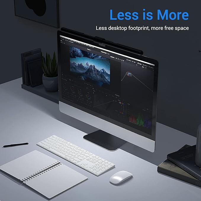 Quntis Computer Monitor Light, Screen Light Bar No Glare, 20.4'' Monitor Lamp with Auto-Dimming, Adjustable Brightness and Color Temperature, USB Reading LED Monitor Light for Desk/Home/Office