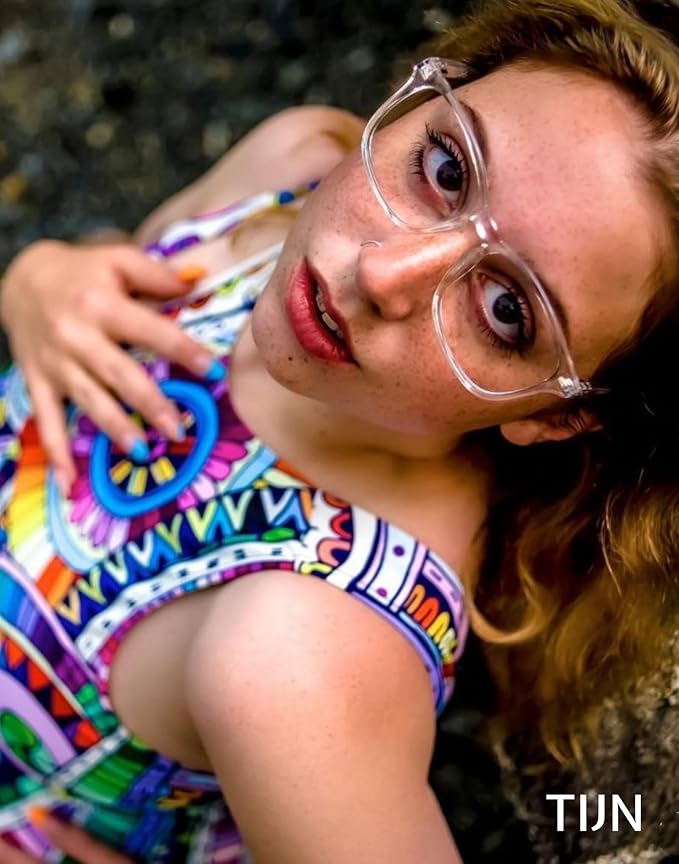 TIJN Blue Light Blocking Glasses for Women Men Clear Frame Square Nerd Eyeglasses Anti Blue Ray Computer Screen Glasses