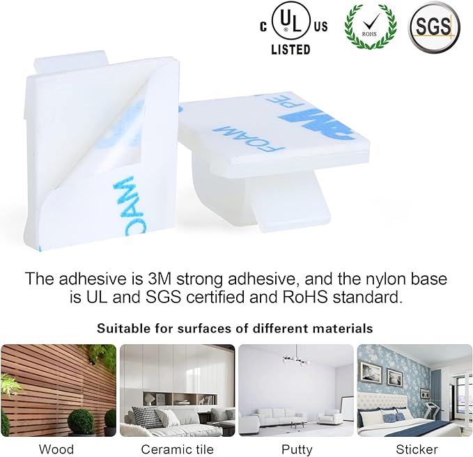 XHF 3/4” Adhesive Cable Wire Clips White 120pcs, Cable Staples Outdoor Cable Management Wire Organizer Cord Holder for Under Desk, Car, Wall, TV PC Ethernet Cable