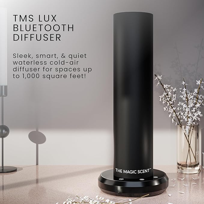 Bluetooth Tower Diffuser Home & Office - Smart Ultra-Quiet for Home & Hotel - Waterless Cold-Air Programmable Professional Diffuser Machine - Essential Aroma Oil Included