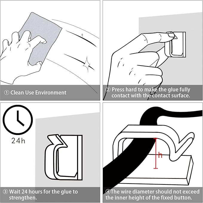 XHF 5/8” Adhesive Cable Wire Clips Black 60pcs, Cable Staples Outdoor Cable Management Wire Organizer Cord Holder for Under Desk, Car, Wall, TV PC Ethernet Cable