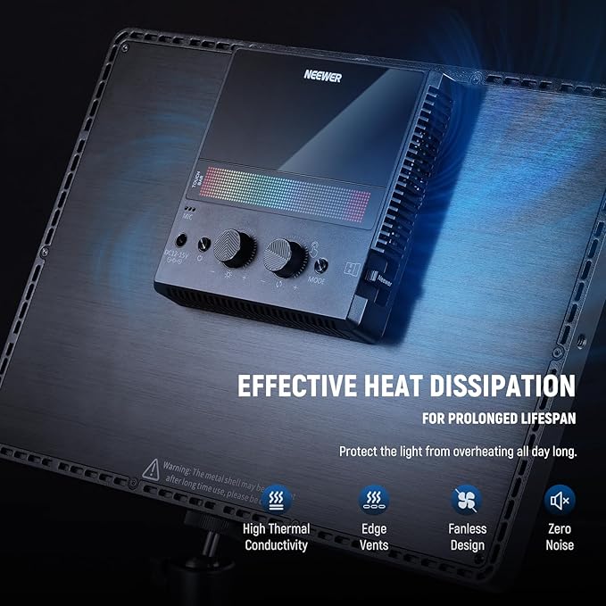 NEEWER GL1C RGB 15.5" Key Light, 48W Edge Lit Soft LED Video Panel Streaming Gaming Lighting with 2.4G PC/Mac iOS/Android APP/WiFi/Stream Deck Control, Touch Bar, 2900K-7000K, Music Sync, 18 Scenes