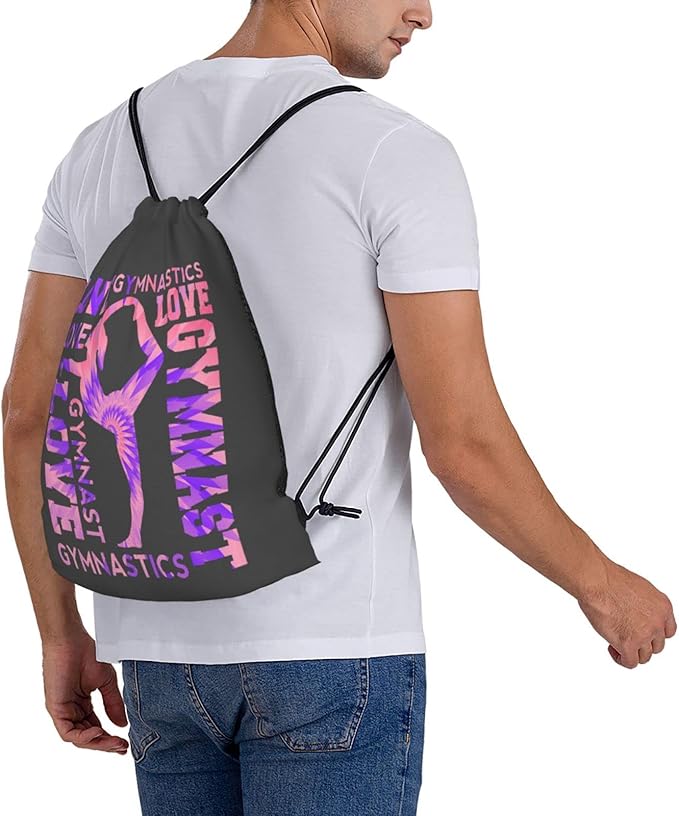 Gymnastics Drawstring Backpack Gym String Bag Drawstring Sackpack Sport For Womens Mens