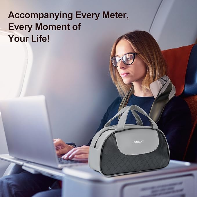 Neck Massager for Pain Relief Deep Tissue, Shiatsu Neck and Back Massager With Heat, Electric Massage Pillow for Shoulder Leg Body Muscle Pain Relief, Gifts For Women Men Mom Dad (Grey【with bag】)