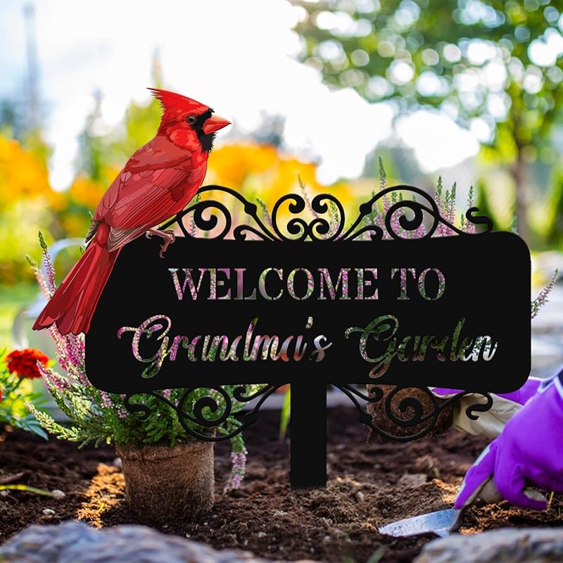 Personalized Metal Garden Signs, Custom Name Yard Stake Sign for House Outdoor Outside Decorative, Lawn Patio Decorations Gardening Enthusiasts Grandmothers Gift 12/14/16/24/30/36inch