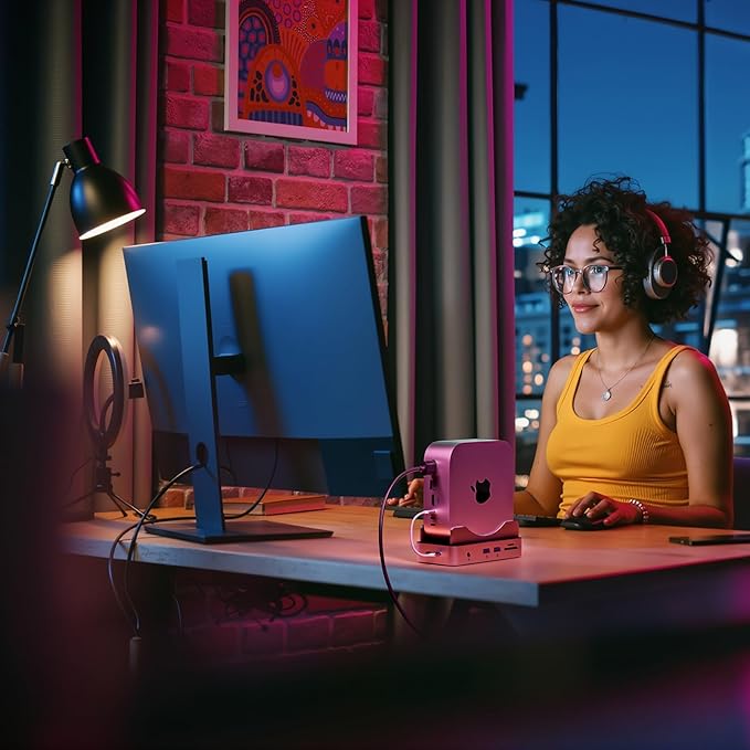 Phixero (2TB Storage) M4 Mac mini Dock, Aluminum unibody Design, 6-in-1 hub, 10Gbps USB-A, SD/TF Reader, Space-Saving Design, Non-Removable SSD