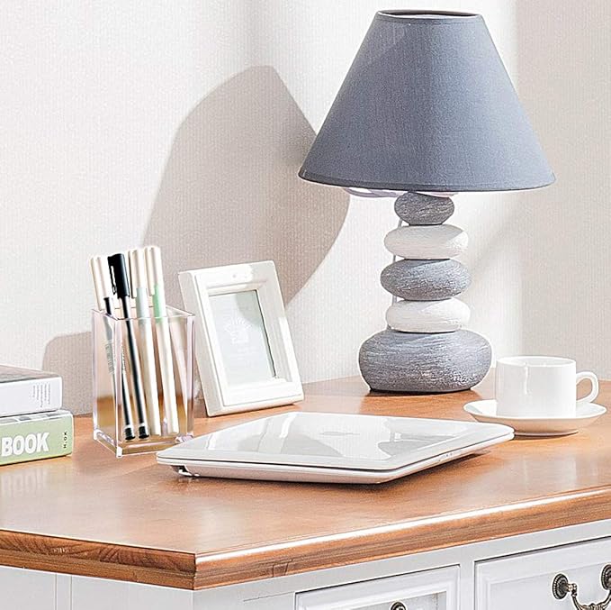 2 Pack Clear Acrylic Pencil Pen Holder Cup,Desk Accessories Holder,Makeup Brush Storage Organizer,Modern Design Desktop Stationery Organizer for Office School Home Supplies,2.6x 2.6x 4 inches