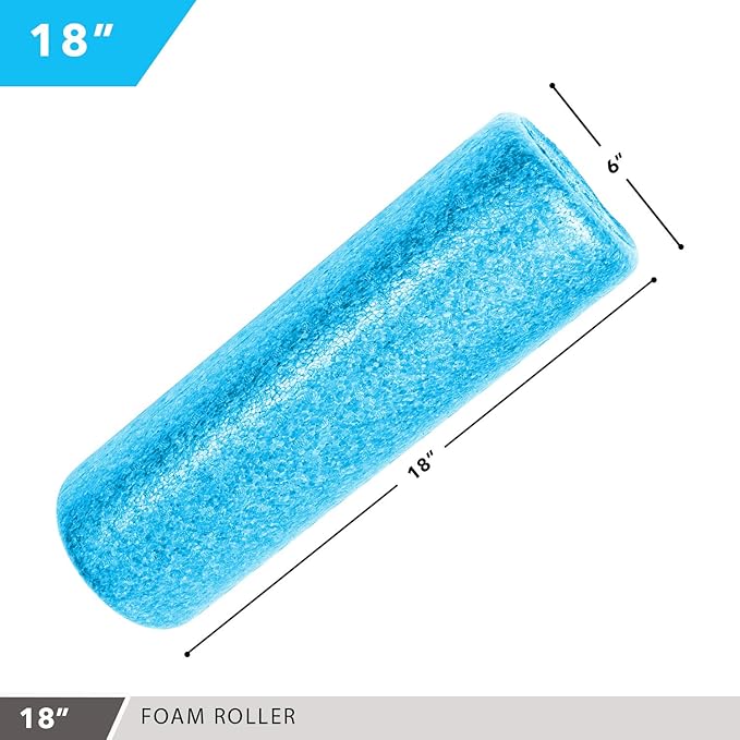 Day 1 Fitness High-Density Round Foam Rollers - 4 Size and 8 Color Options - Massage Rollers for Stretching, Deep Tissue and Myofascial Release